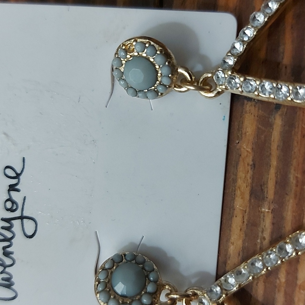 Twenty One Rhinestone Earrings - Picture 2 of 5